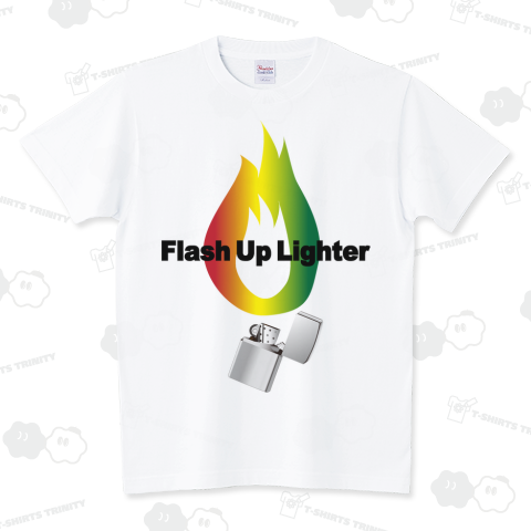Flash Up Lighter 炎 レゲエ Reggae ラスタ ストリート ヒップホップ Hiphop Music 音楽 模様 柄 カワイイ 可愛い イラスト カラフル ロゴ デザインtシャツ デザインtシャツ通販 Tシャツトリニティ